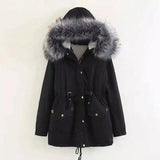 LOVEMI - Lovemi - Hooded large fur collar plus fleece coat