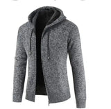 Hooded Solid Color Plus Size Fashionable Sweater Coat-dark gray-4
