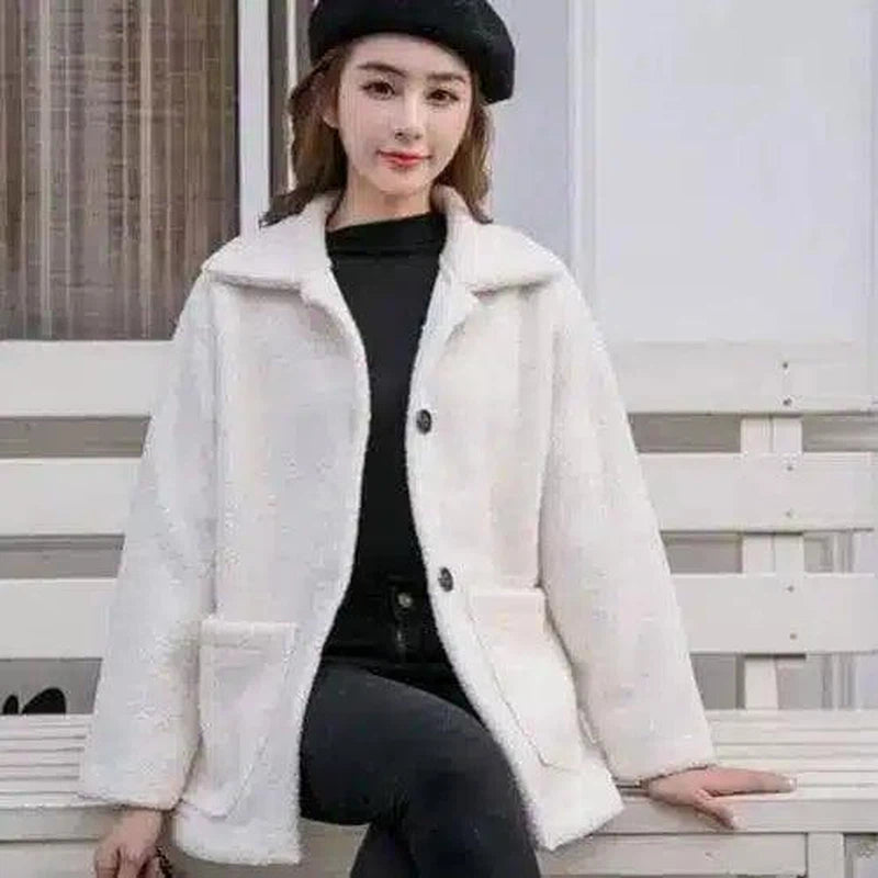 Korean Casual Fur Coat With Thickened Velvet And Warmth-1