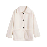 Korean Casual Fur Coat With Thickened Velvet And Warmth-White-2