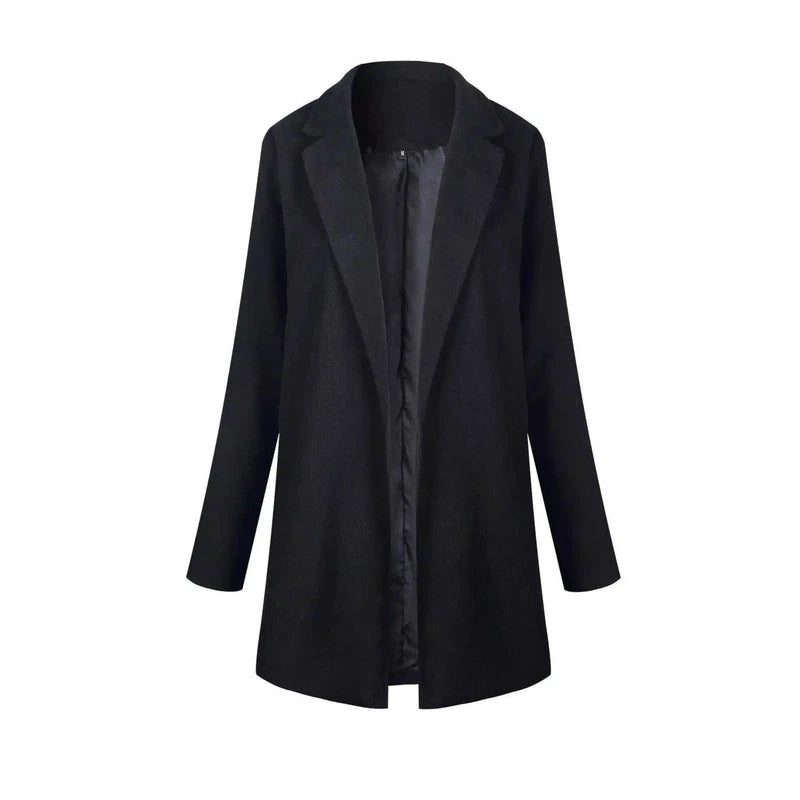 Womens Tailored Blazer Casual Fit-Black-2