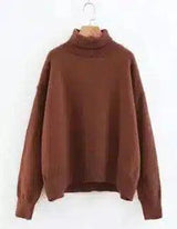 Lazy Wind Net Red Sweater Coat-Brown-4