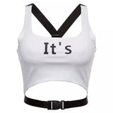 LOVEMI - Lovemi - Letter printed navel vest strap female