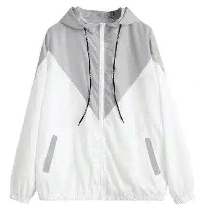 Hooded Zip-Up Windbreaker with Pockets-S-9