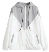 Hooded Zip-Up Windbreaker with Pockets-S-9