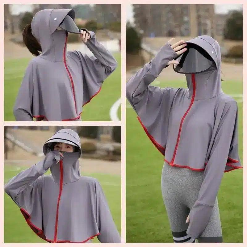 UV Protection Face Shield Hoodie for Outdoor Wear-Dark Grey-5