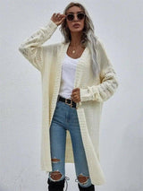 Women's Long Knit Cardigan Sweater-Apricot-8