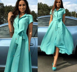 Long Shirt Dress-Green-11