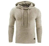 Long Sleeve Warm Hooded Sports Jacquard Sweatshirt-Khaki-7