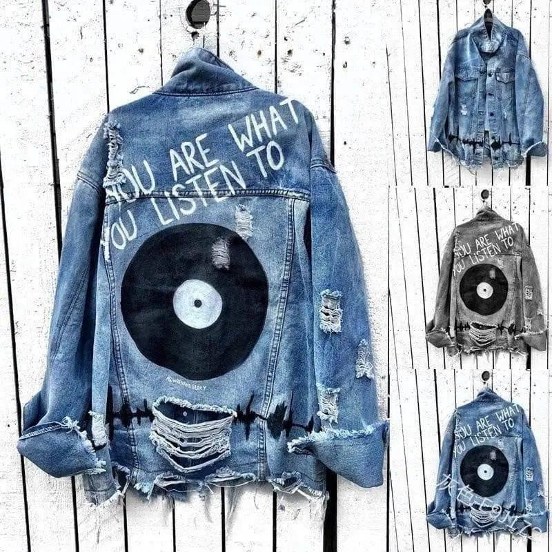 Loose Denim Jacket Women Spring And Autumn Lapel-1