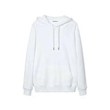 Men's solid color hooded pullover sweater-White-2