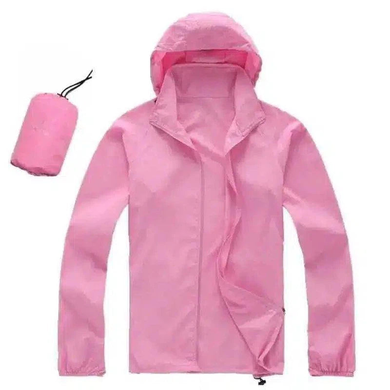 Compact Waterproof Jacket for Outdoor Adventures-Pink-2