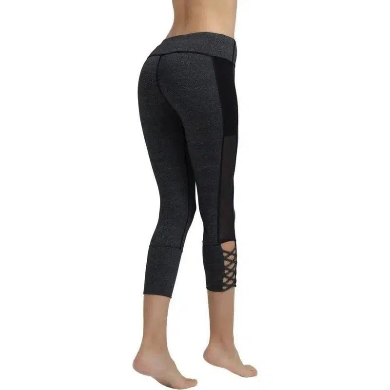 stitching breathable fitness pants-Hemp grey-2