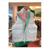 LOVEMI - Lovemi - Mid-length Loose Pearl White Casual All-match Vest