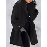 Winter Women's Coat with Contrast Trim-Black-7