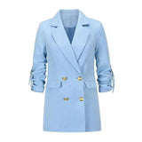 Chic Women's Blazer Dress - Perfect for Any Occasion-Blue-3