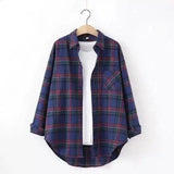 LOVEMI - Lovemi - Plaid Shirt Women'S Long-Sleeved Loose Shirt