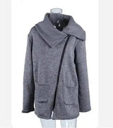 Plus Velvet Sweater Female Wool Sweater Coat-Dark gray-5