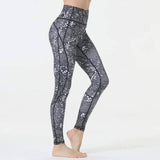 Printed yoga pants-Black-2