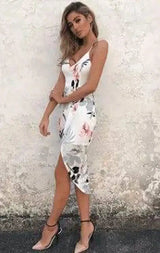 Printing Skinny Slip Dress-6