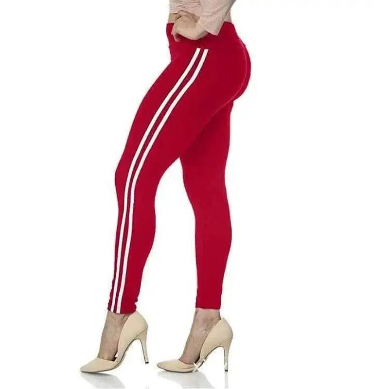 Pull high waist sports leggings-Red-7