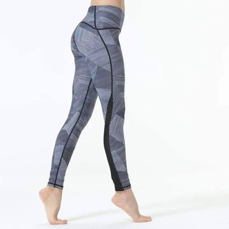 Quick-drying breathable yoga pants-Black and white-3