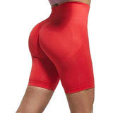 Quick-Drying Clothes Running Fitness Five-Point Leggings-Red-8