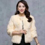 LOVEMI - Lovemi - Rabbit fur grass imported seven-quarter sleeve