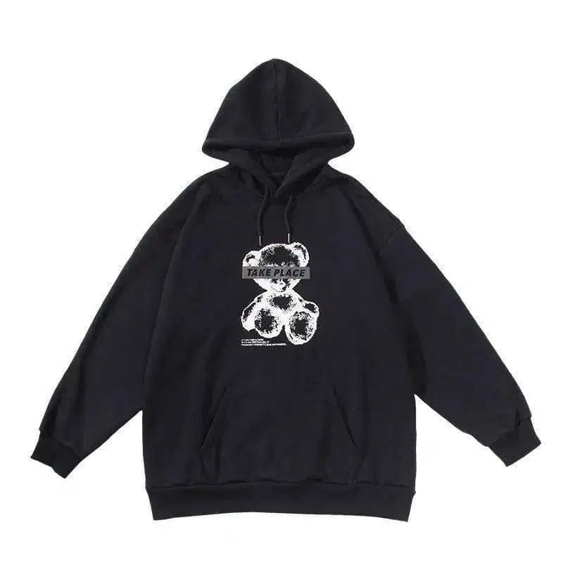 LOVEMI - Lovemi - Reflective bear print loose couple sweater