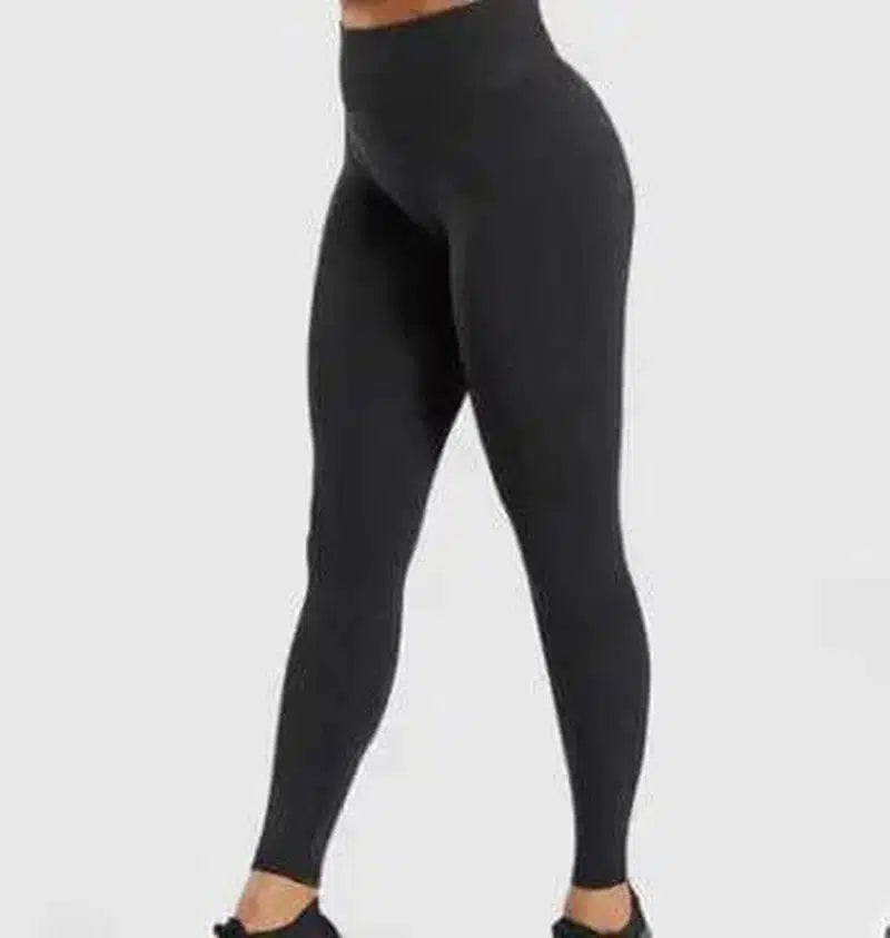 Seamless Point Nine Points Pants Yoga Fitness Pants Gradual-Black-3