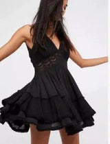 Backless Lace Slip Dress-Black-11