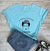 Graphic Tee with Inspirational Quote and Iconic Hairdo-Sky Blue-3