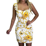 Sleeveless printed hip dress-3