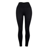 Slim-Fit Buttocks Solid Color Yoga Pants Leggings-Black-2