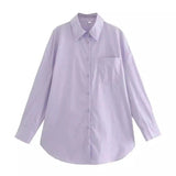 LOVEMI - Lovemi - Solid Color Casual Shirt Girls Top