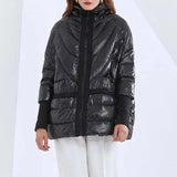 Hooded Insulated Winter Jacket for Women-Black-1