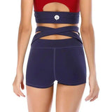 Sport Shorts Women High Waist Seamless Yoga Shorts-Navy-17