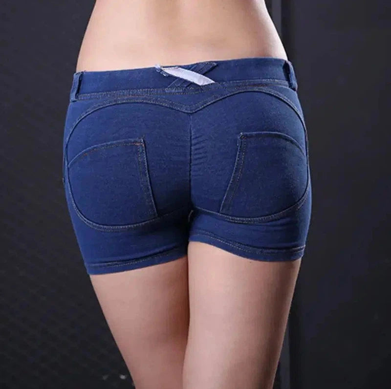 Sports fitness denim shorts-Navyblue-15