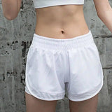 Sports shorts loose breathable marathon hot pants-White-17