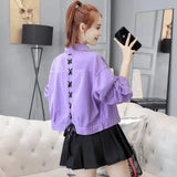 spring new women's Korean spring jacket students wild spring-8361 purple-11