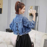 spring new women's Korean spring jacket students wild spring-8396 blue-3