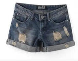 Torn Denim Shorts For Women-6