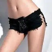 Ultra-low waist shorts hot pants-Black-11