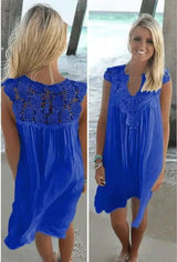 Upgrade Your Look with Our Chiffon Sleeve Dress -Blue-95