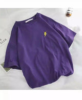 Graphic Cotton Tees for Casual Wear-Purple-4