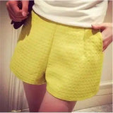 Wide Thigh High Waist Shorts-Yellow-14