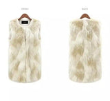 LOVEMI - Lovemi - Wild sleeveless solid color mixed color faux fur