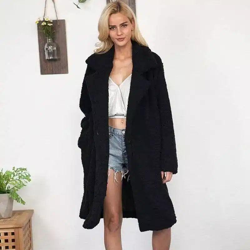 Winter Lambskin Faux Fur European and American Fashion Urban-Black-2