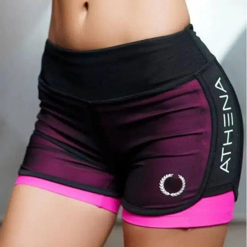 Women Casual Short for Workout - Fake Two Sports Shorts-5