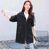 Women's Casual Hooded Jacket with Pockets-Black-3